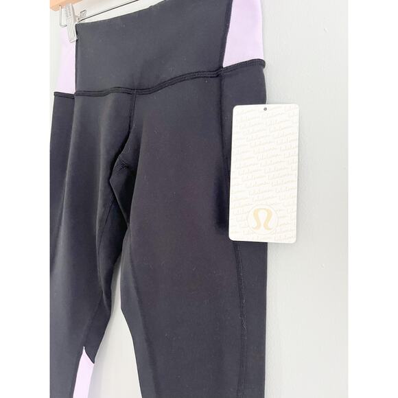 Lululemon | NWT | Embody Crop | Black Pretty Purple Heathered Medium Grey | Sz 4 - Picture 4 of 12